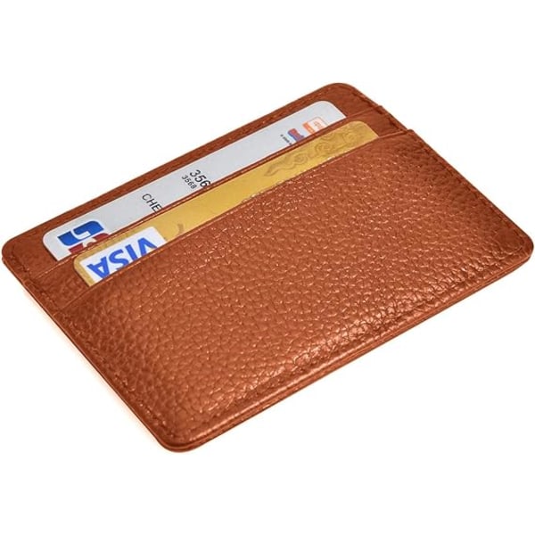Kreditkortshållare Slim plånbok Minimalistisk plånbok i läder med ID-fönster