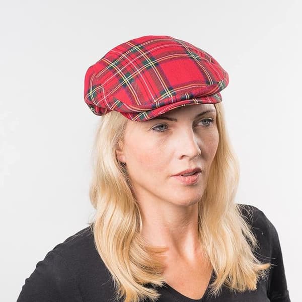 Rutiga Flat Cap för Dam/Herr - vintermössa med skärm, foder Vinter Sommar-Vinter