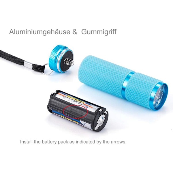 4 st Mini ficklampa, LED-ficklampa, barnficklampa med fluorescerande handtag för camping, läsning, promenader, vandring, arbete, inklusive 12 batterier