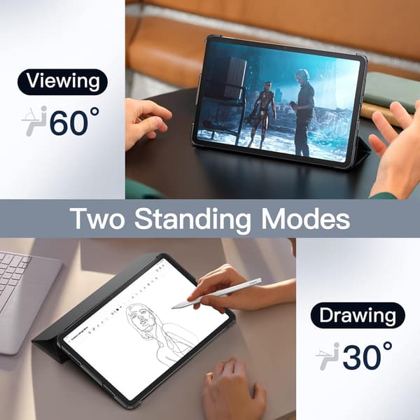 Xiaomi Mi Pad 6/6 Pro (11-tommer, 2023 model, 6. generation), slankt stativ, hårdt bagsidecover (sort)