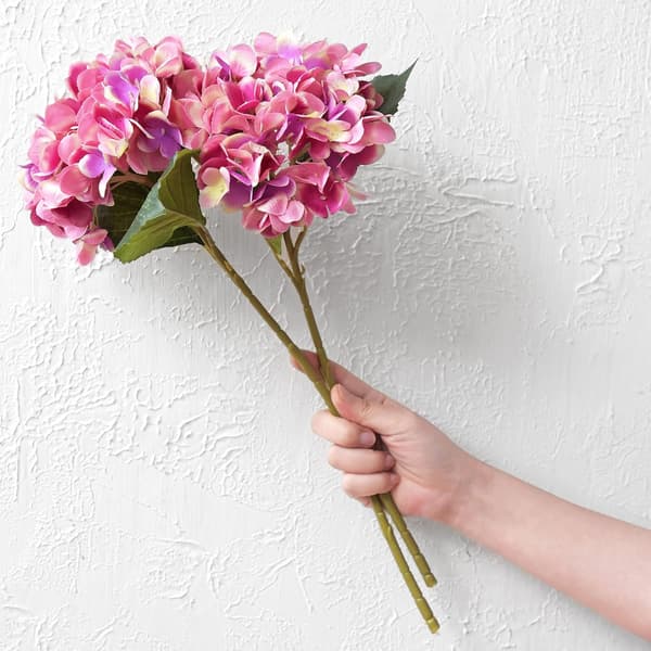 5-pack Konstgjorda Hydrangea Blommor i Silke, Blomsterarrangemang Dekoration 47cm rose red