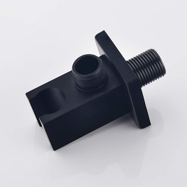 Slangeforbindelse med bruserholder, messing firkant Black