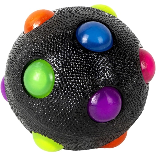 Lysende Hundefotball Bite-Resistant Jolly Ball Hundefile Glowing Leke Ball Myk og Sikker Interaktiv Hundefile Ball Elastisk Kjæledyr Treningsleker （Svart） L