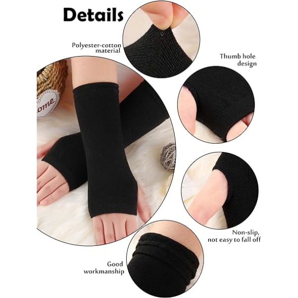4 paria Cashmere Feel Wrist sormettomat käsineet, joissa on peukalonreikä Naisten unisex -kashmir lämpimät käsineet, 4 väriä