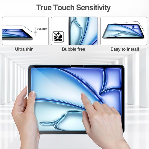 2-pack skärmskydd för iPad Air 11 tum M4/M3/M2 8:e/7:e/6:e generationen