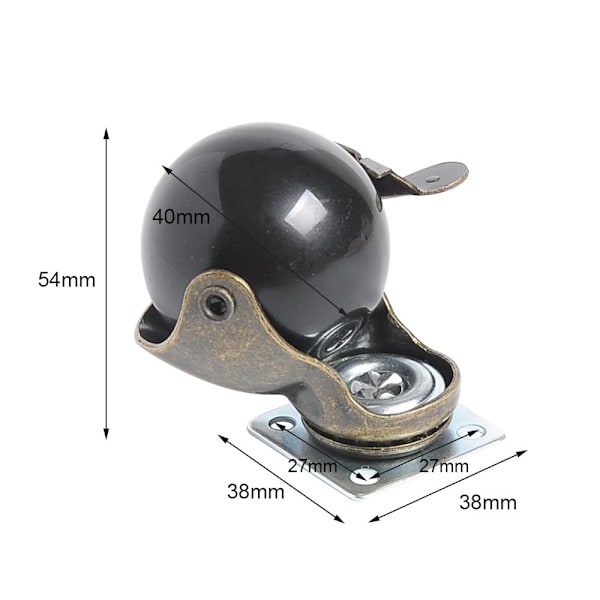 4 st hjul för möbelben (1,5 tum (40 mm) - med broms)