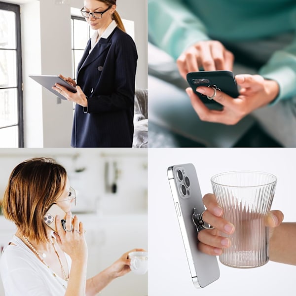2 st Mobilringhållare Ställ Mobiltelefon Blomma Fingerring Grepp Ställ Metall Universal Kompatibla Tillbehör med Smartphone