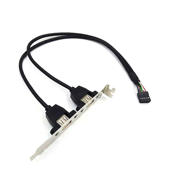 Usb2.0 Till 9-pins Chassi Bakre Pci-skärmlinje Moderkorts Förlängningskabel