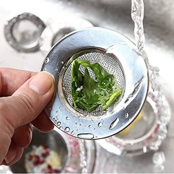 2 stk rustfritt stål dusjsil, kjøkkenavløpsfilter, vaskefilter Silver B