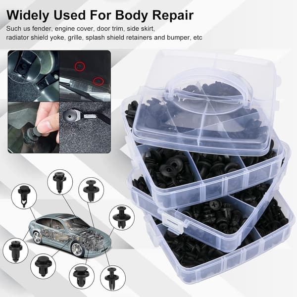 620 st Car Retainer Clips Plastfästen Kit Fender Rivet Clips 16 Mest Populära Storlekar Auto Push Pin Rivets Set