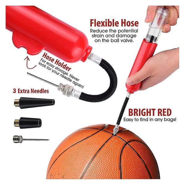 Boldpumpe med nåle, Mini Håndluftpumpe, Bærbar Tovejs Push-and-Pull Oppustningssystem til Basketball, Yogabold