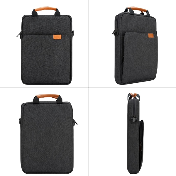 13 tums Laptopfodral med axelrem och handtag, datorväska bärväska för 13,3 Apple Macbook Air, Mac Pro med vadderad