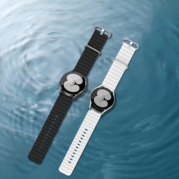 2-pack Ocean Sport Band för Samsung Galaxy Watch Band Mjukt silikon för Galaxy Watch 5 Pro/Galaxy Watch 4/Galaxy Watch Active 2/Gear Sport