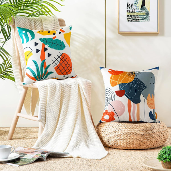 Abstrakta Konst Kuddfodral 45x45 cm Modern Boho Geometriska Dekorativa Kuddfodral Soffa Bil Kvadratisk Kuddfodral Set om 4