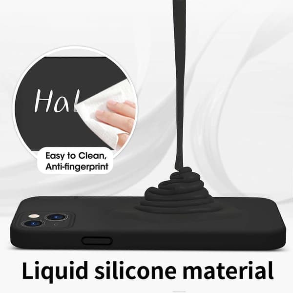 Flytande silikonfodral, täckt gelgummi slim stöttåligt skyddsfodral med mikrofiberfoder, för iPhone 15 Case6.1 tum
