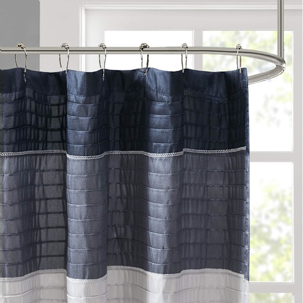 Bruseforhæng i kunstig silke, stribet, moderne mikrofiber badeforhæng, 180CM*180CM style 1