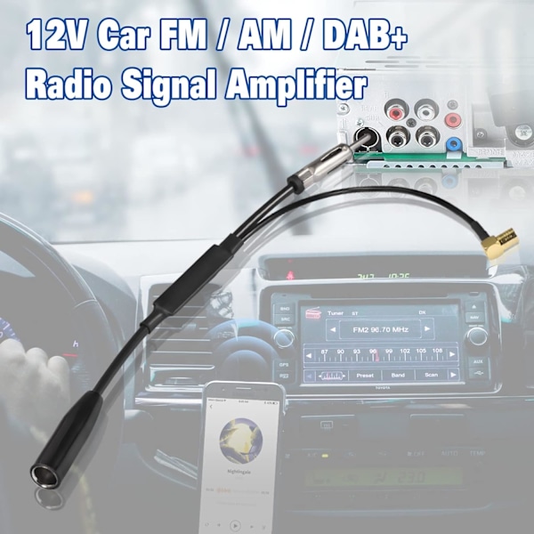 Antenne Splitter Bil Splitter SMB Adapter DIN Stik Bilantenne Bilradio DAB Antenne til Bilradio