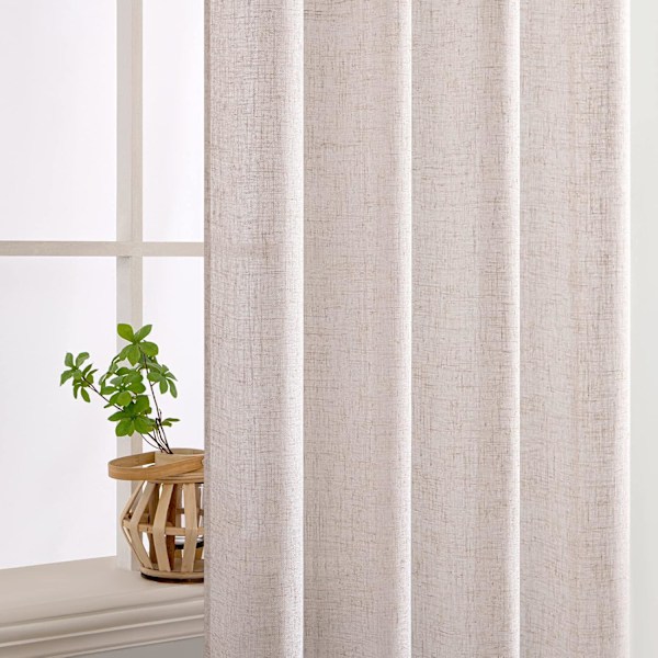 2 kpl läpinäkyviä verhoja silmukoilla, verhot kahdelle parvekkeen ovelle, verhot olohuoneeseen makuuhuoneeseen, 241x132cm (KxL) Lino