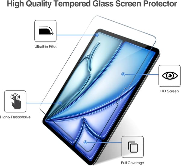 2-pack skärmskydd för iPad Air 11 tum M4/M3/M2 8:e/7:e/6:e generationen