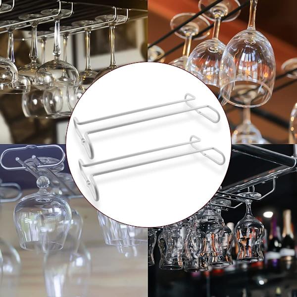 Förpackning Vinglasställ, Under Cabinet Shelf Stemware Rack, Förvaring med Stemware Holder, Vinglashållare för Kökskåp, Bar, Vit