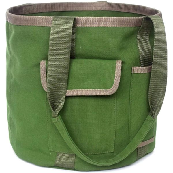 Trädgårdsverktygsväska, med fickor för verktyg, robust canvas-förvaringsset för kvinnor, män och trädgårdsmästare (endast väska/inga verktyg)