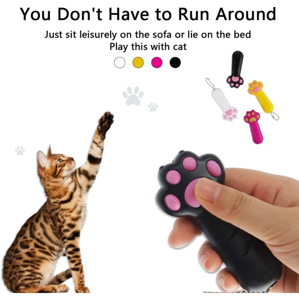 Katt leksaker LED-pekare, 7 i 1 multifunktion katt jagare leksaker mini ficklampa tass form batteridriven, träningsövningsverktyg
