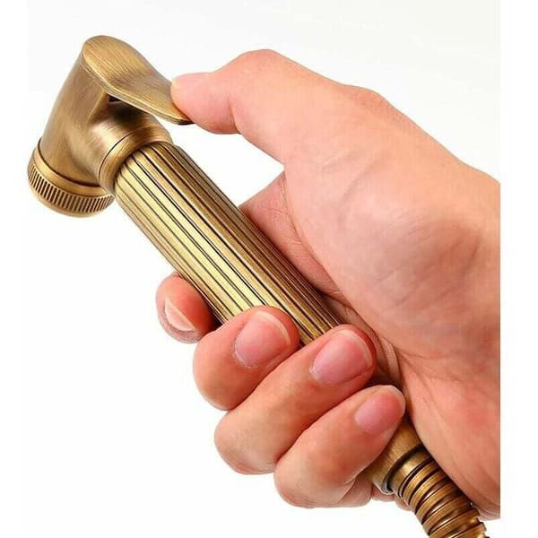 Toalett Handdusch Set, Mässing Bidéspruta Väggmonterad Handhållen Bidéspruta Toalett Bidéspray Antik Brons