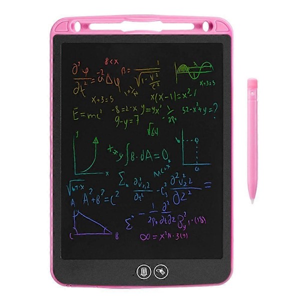 12 tuuman LCD-piirtotabletti Kannettava digitaalinen kirjoituslevy LCD-värillinen näyttö Osittain pyyhittävä piirtolevy kynällä Pinkki