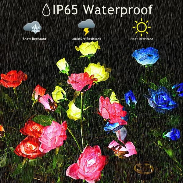 2 st LED Solroslampor, 7 Blommor Vattentäta Trädgårdslampor, Utomhusbelysning för Stigen red