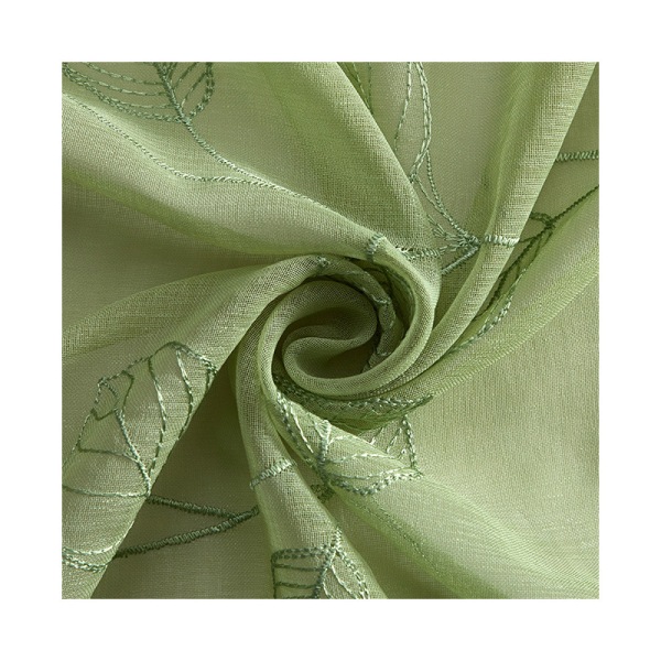 Gardiner halvskuggande perforerade vertikala persienner, enkla broderade gardiner green 132cm*274cm