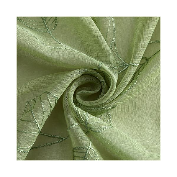 Verho puolihimmenevä rei'itetty pystysuora verho, yksinkertainen kirjailtu verho green 132cm*274cm