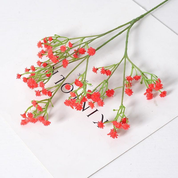 6 kpl Teko-Baby's Breath Gypsophila Kukkakimppuja DIY-Seppeleiden ja Kukkakoristeiden Koristeluun red