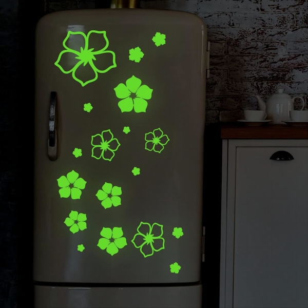 Flower Shape Glow in The Dark Stickers Holographic Stickers for Teens Wall Decals Room Decor