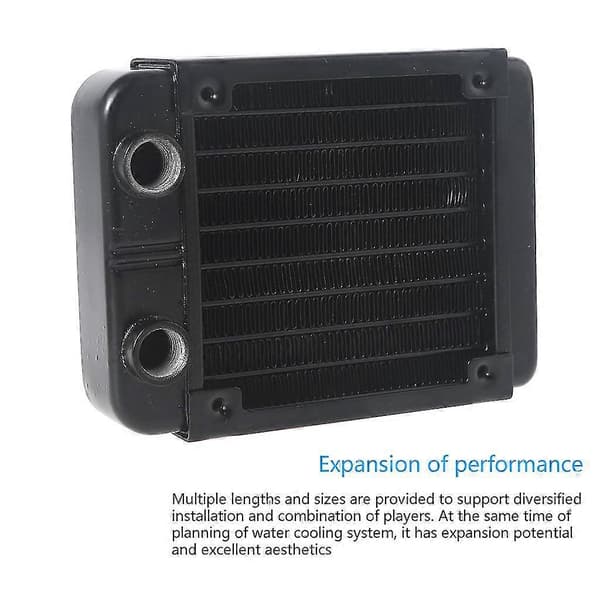 DIY Vattenkylningssystem Högdensitetsflänsar 8 Rader Aluminiumrör Radiator 90mm