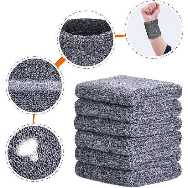 6 kpl Urheilurannekkeet Imuvat Hikinauhat Koripallolle, Urheilulle cool gray