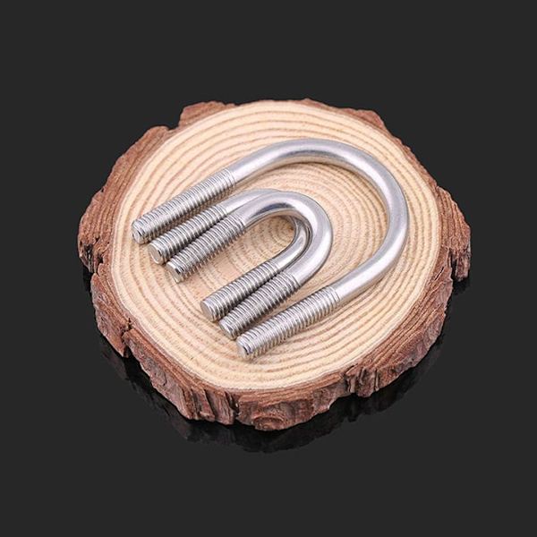 304 rustfritt stål U-bolt, U-bolt med muttere, M6×60mm, 3 stk