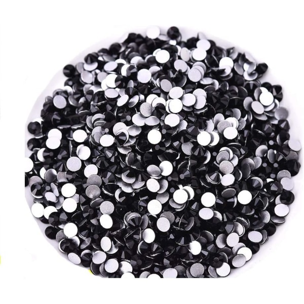 576 stk lim fiks flatback rhinestones glass diamanten gems for negl kunst håndverk dekorasjoner klær sko Jet 576pcs