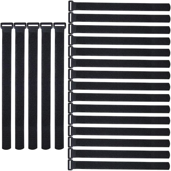 Premium sorte Velcro-kabelbindere, multifunktionelle Velcro-stropper Black set2