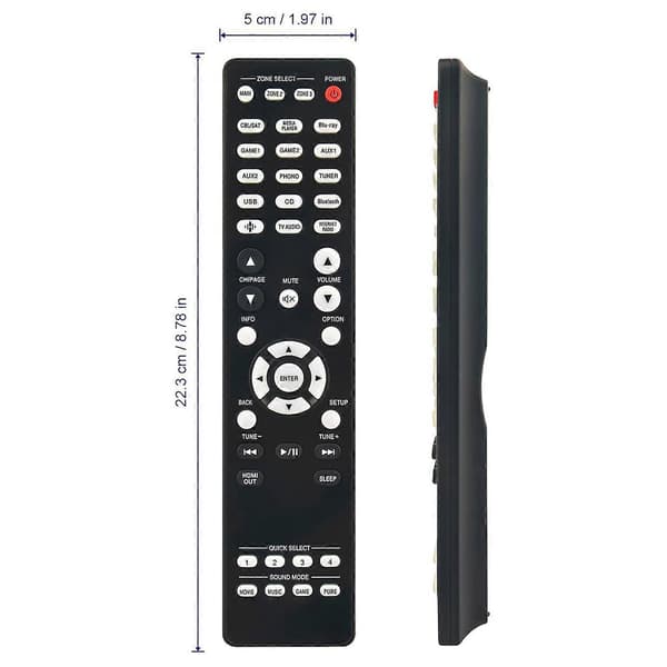 RC-1256 Fjärrkontroll för Denon förstärkare, ersättning 1-10m räckvidd handhållen kontroll