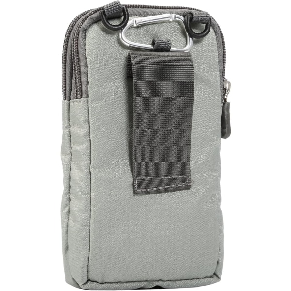 Mobiltelefon taljebæltetaske, Crossbody mobiltelefonpung, udendørs rejsenylon skuldertaske, med bælteløkke karabinhage light gray 9*16.5*3.0CM