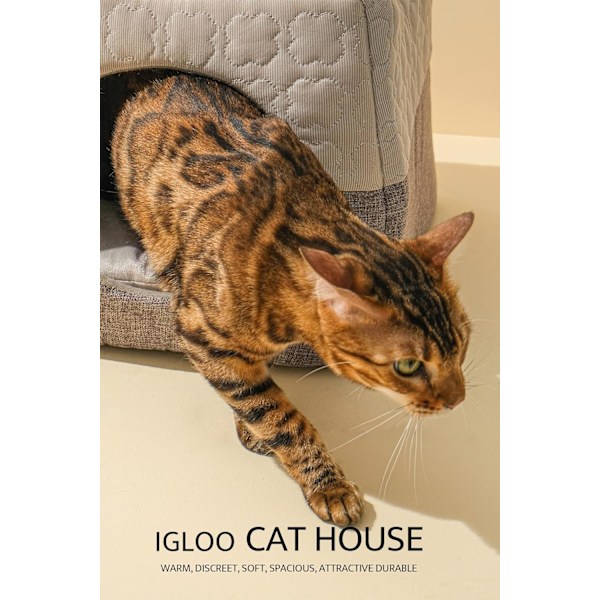Kattehule Seng for Innekatter opptil 7kg, 37x33x30cm 3 i 1 Varm Hule Kattehus Kattesofa Seng Sammenleggbart Mikrofibertelt