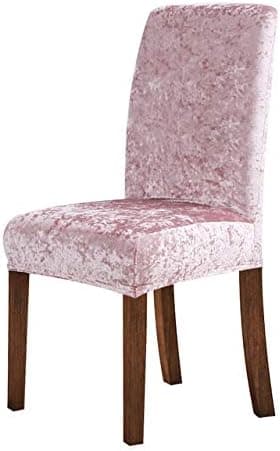 2 st tjocka sammetsstolsöverdrag matstolsöverdrag elastiskt stretchstolsöverdrag Pink 2pcs