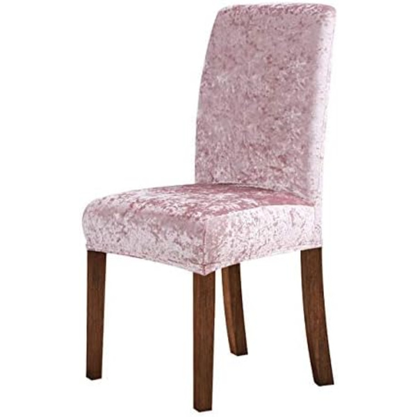 4 stk. tyk fløjlsstolbetræk spisebordsstolbetræk elastisk strækbar stolbetræk Pink 4pcs