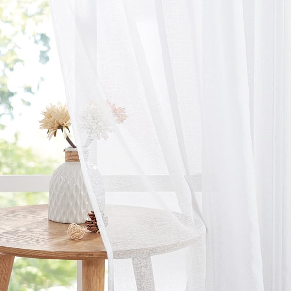 Gardiner, Vardagsrumsgardiner Vita Transparenta Gardiner 2-Set Transparent white 137*183