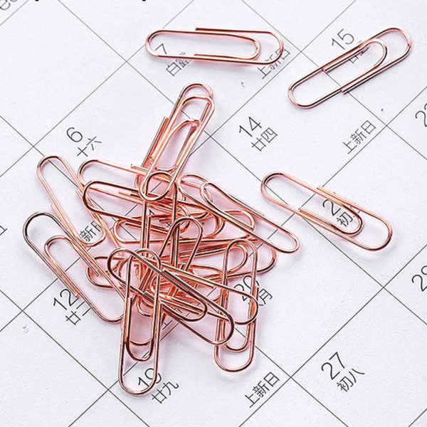 72-delars kontorsmaterialset, inklusive 22 st bindeklipp/30 st gem/20 st knappnålar, skolbordstillbehör med låda Rose Gold