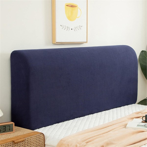 Huvudgavelöverdrag för enkelsäng, Polarfleece Dammskyddande Huvudgavelöverdrag, Stretchbar Huvudgavelskydd (Marinblå, 150cm) Navy Blue