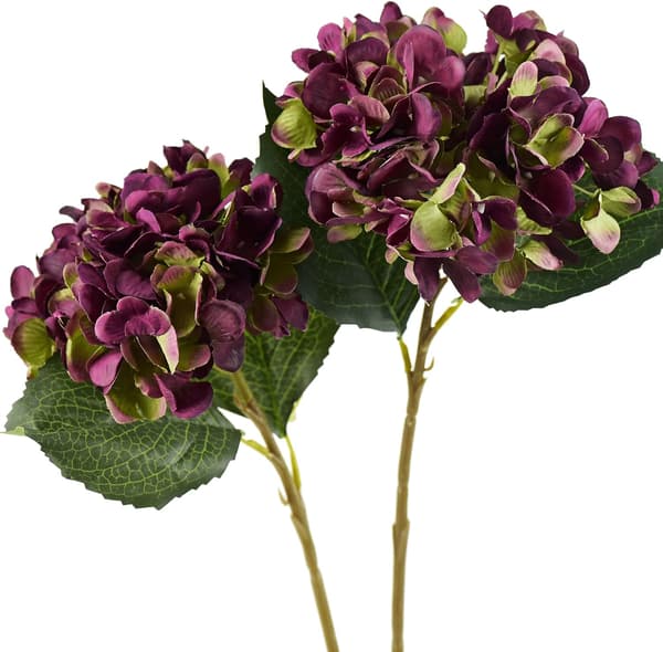 5-pack Konstgjorda Hydrangea Blommor i Silke, Blomsterarrangemang Dekoration 47cm Date red