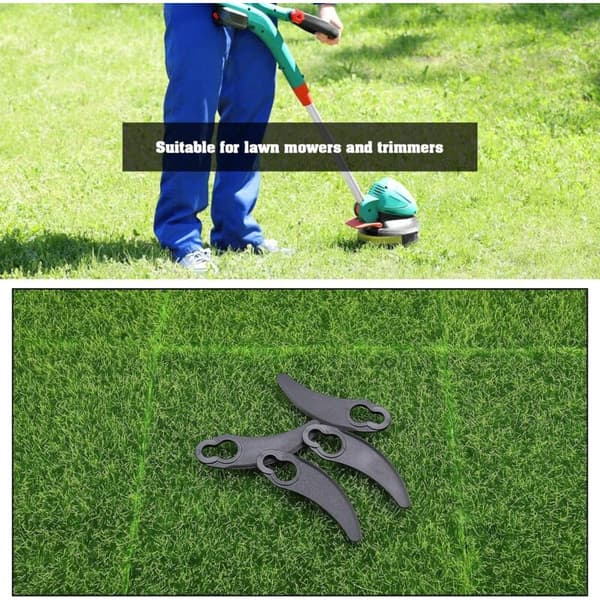 Plastgräsklipparblad Små halvmånar för Challenge 1100W Hover Svart 9 st 5,8*0,9*0,6 cm