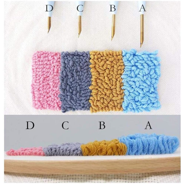 Serie af Scenery Punch Needle Broderi Starter Kits Punch Needle Værktøj Tråder Stof Broderi Hoop Garn Tæppe Punch Needle Gril 9.45 x 8.94 x 0.39