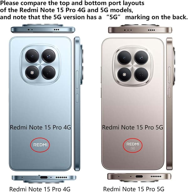 Xiaomi Redmi Note 15 Pro 4G Armor Deksel, 360 Metallring Støtte Magnetisk Støtsikker Airbag Bumper Deksel Rød